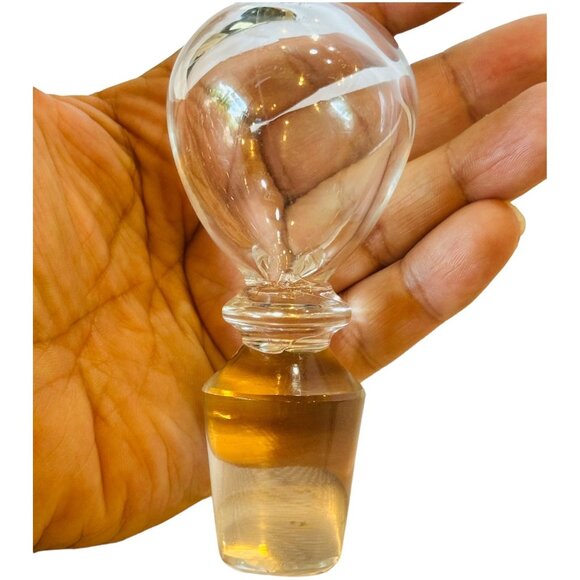 Crystal Bottle Stopper Round Top Vintage MCM 4.25" - Picture 3 of 7